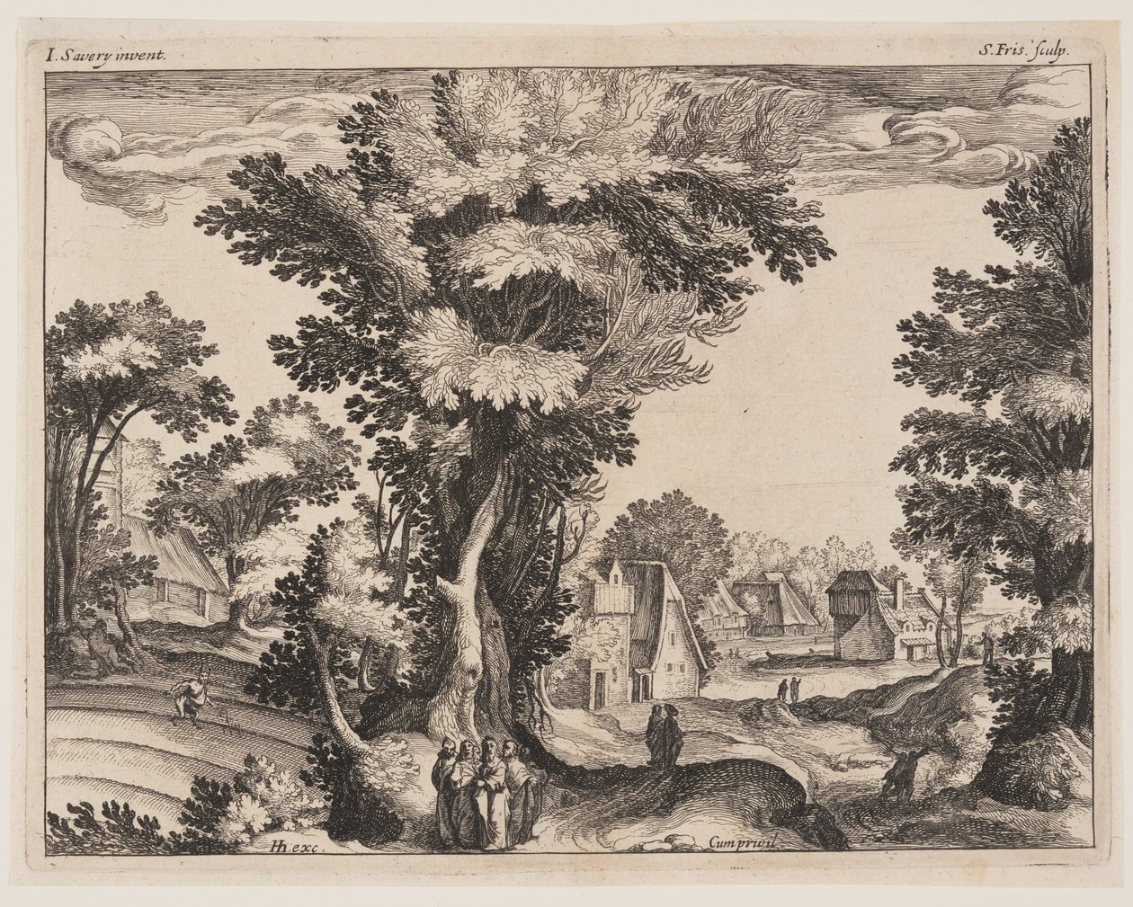 De gelijkenis van de zaaier, uit Landschappen met scènes uit het leven van Christus door Simon Frisius