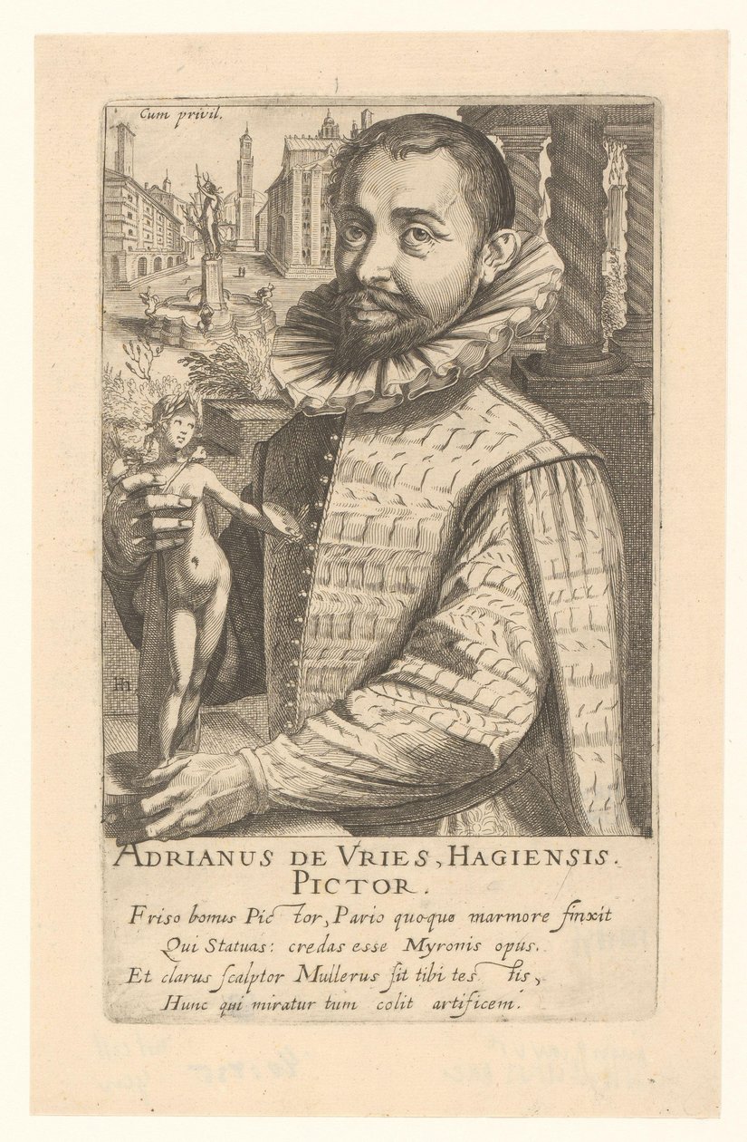 Portret van Adriaen de Vries door Simon Frisius