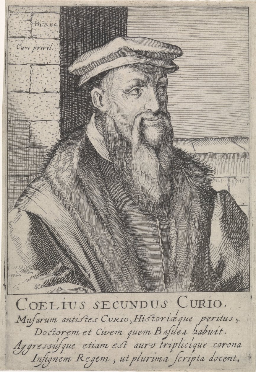 Portret van Caelius Secundus Curio door Simon Frisius