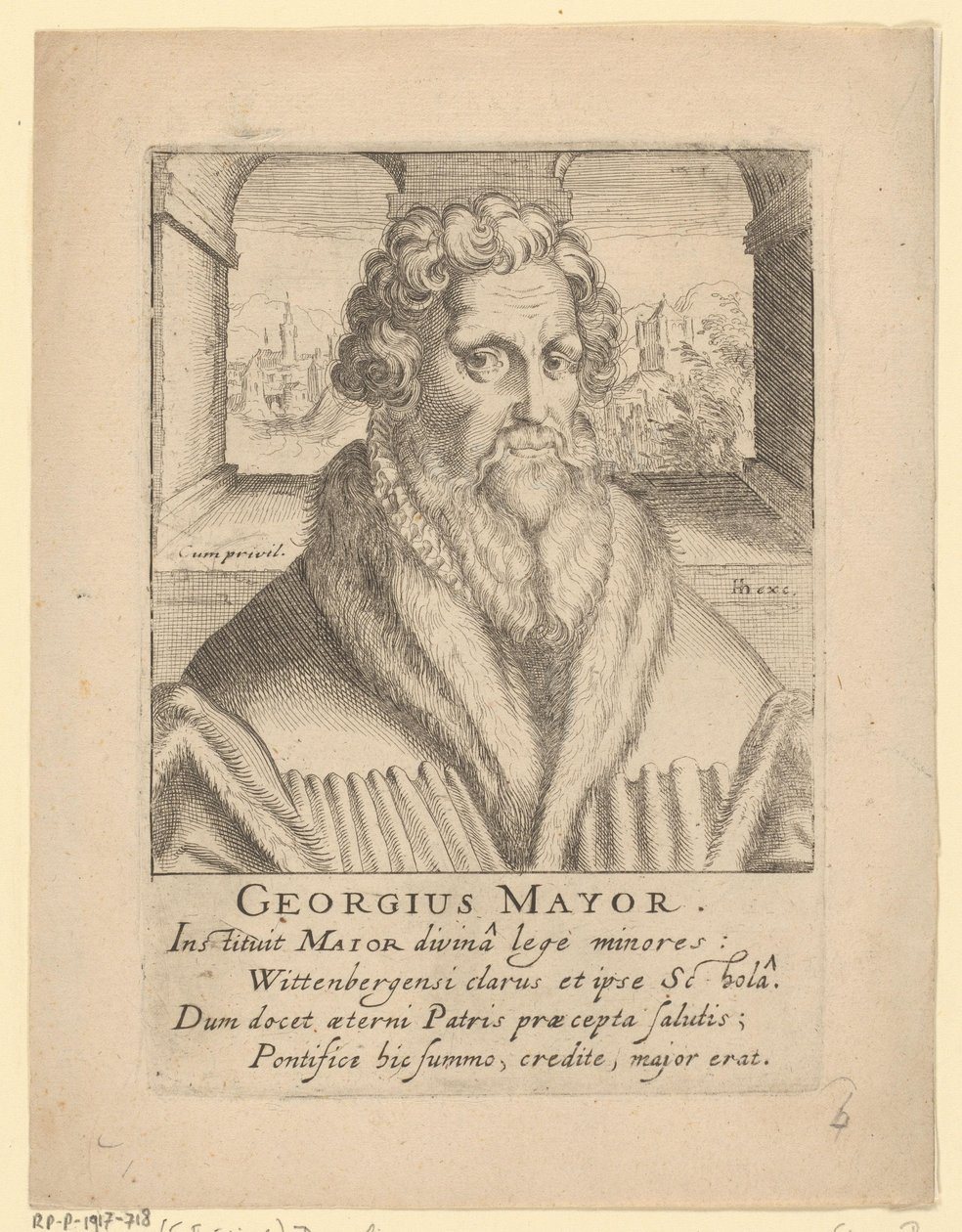 Portret van Georg Major door Simon Frisius