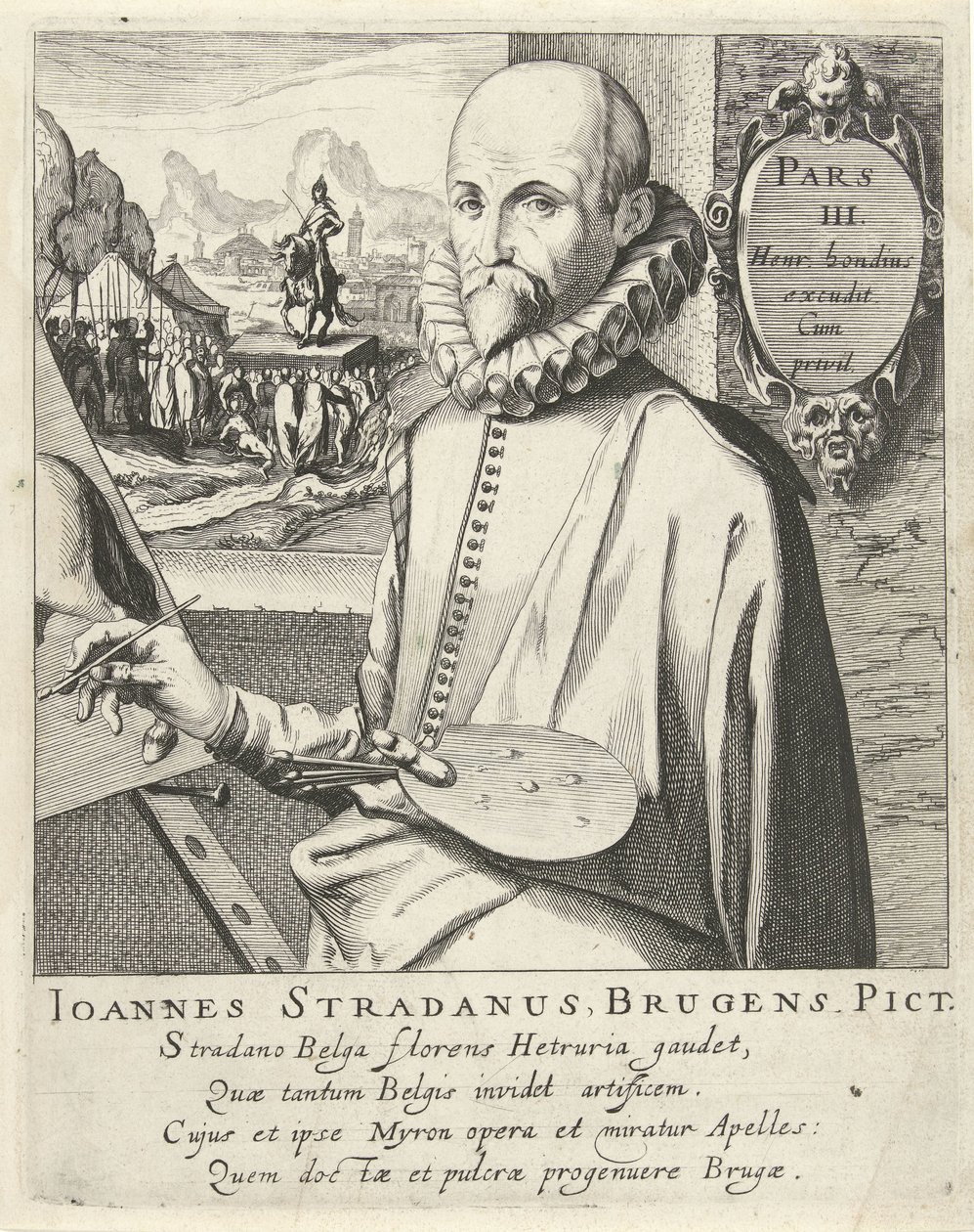 Portret van Jan van der Straet door Simon Frisius