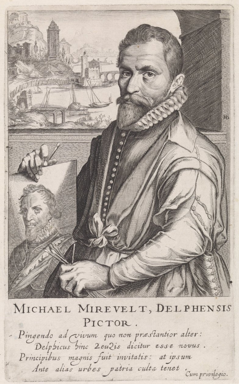 Portret van Michiel Jansz. van Mierevelt door Simon Frisius