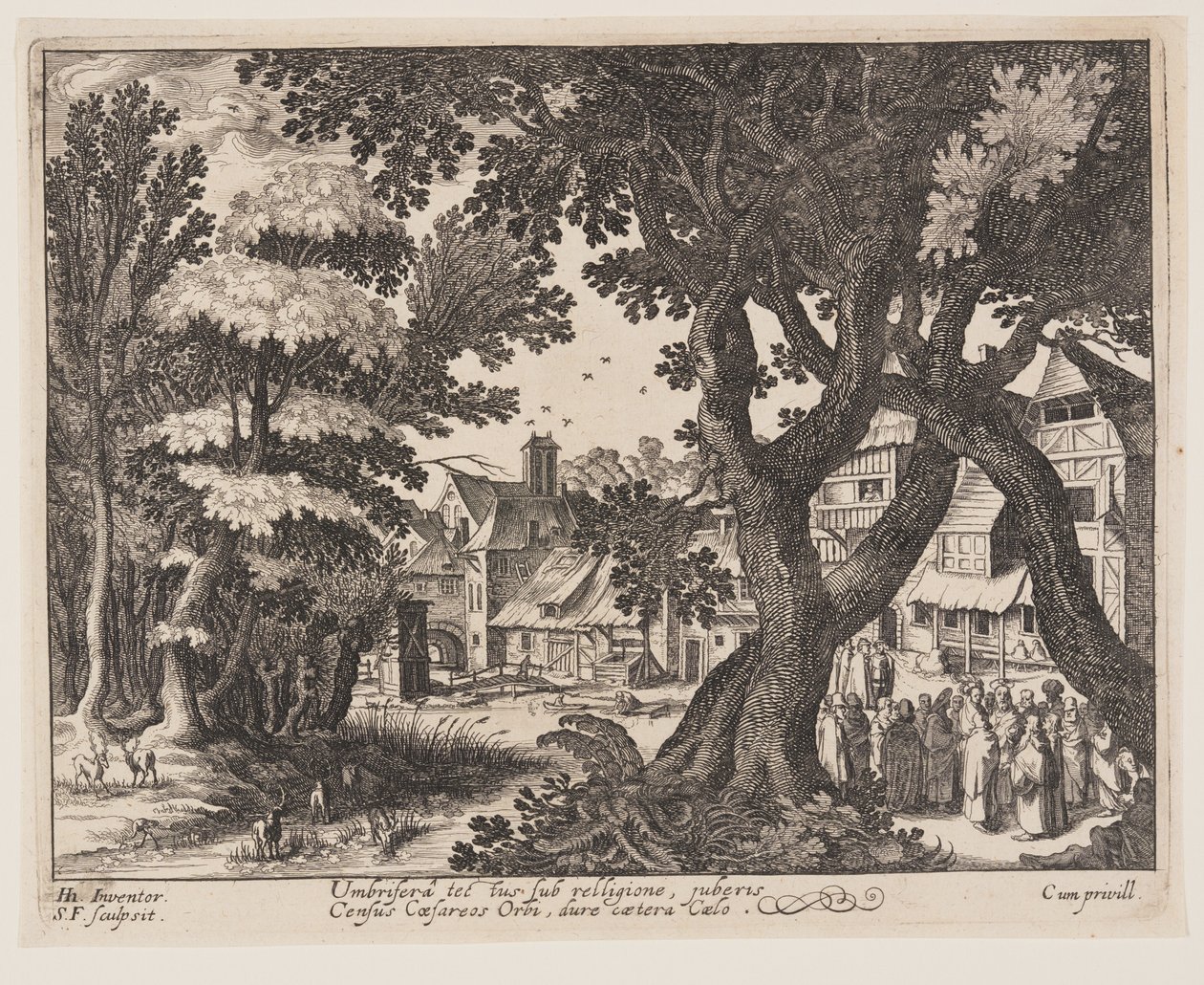 Het tribuutgeld, uit Landschappen met scènes uit het leven van Christus door Simon Frisius