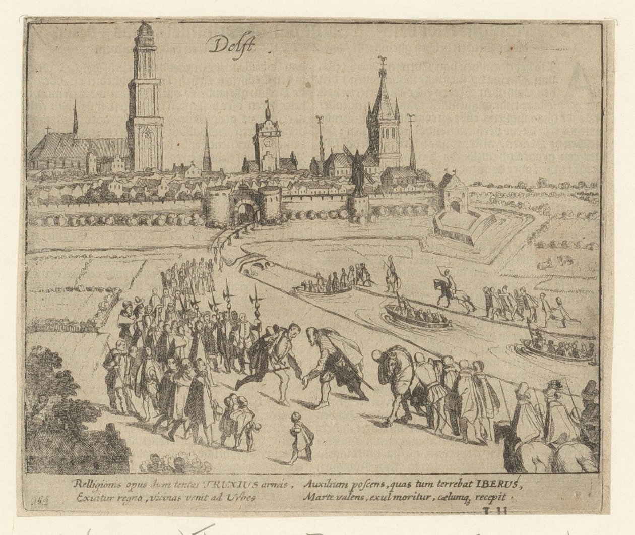 Truchsess wordt te Delft ontvangen, 1584 door Simon Frisius