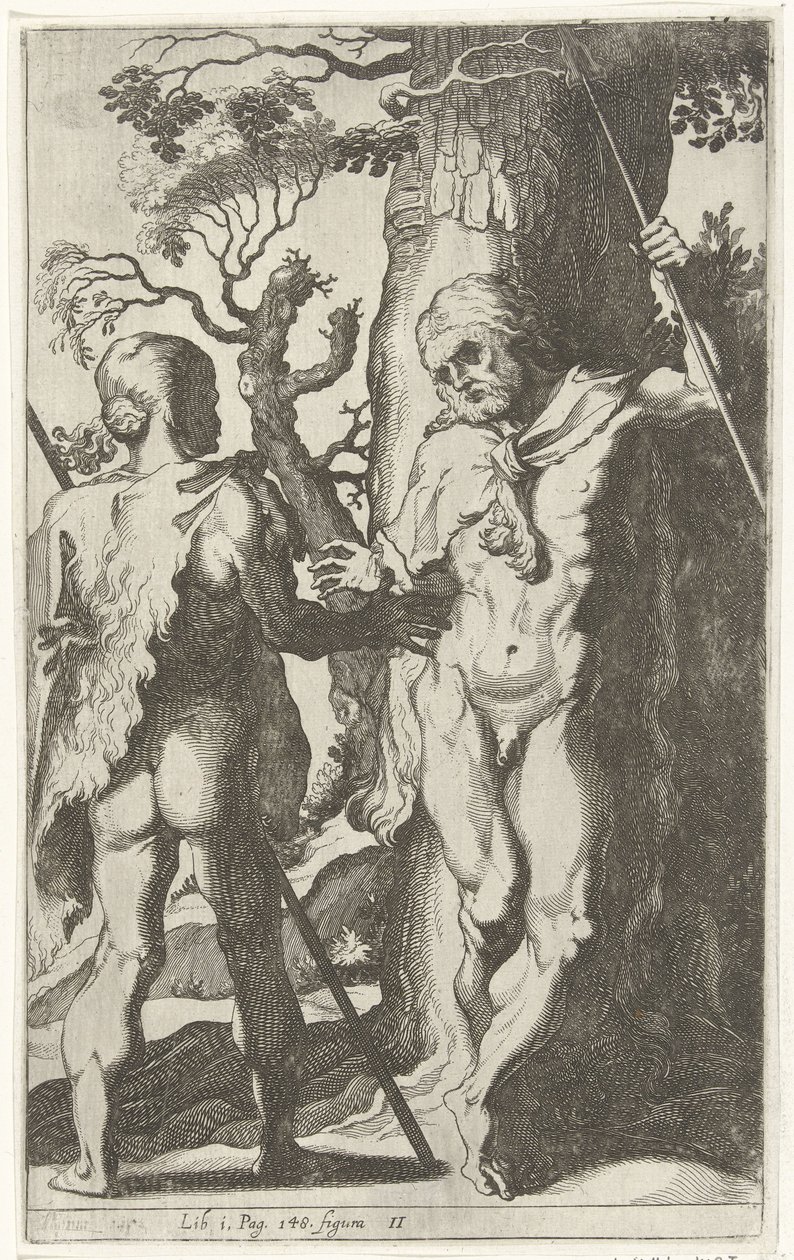 Twee Germaanse mannen door Simon Frisius