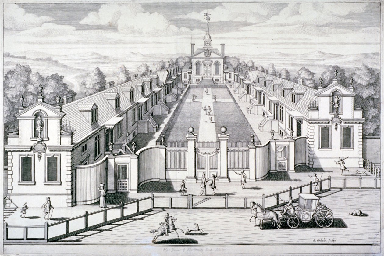 Trinity Almshouses, Mile End Road, Stepney, Londen door Simon Gribelin