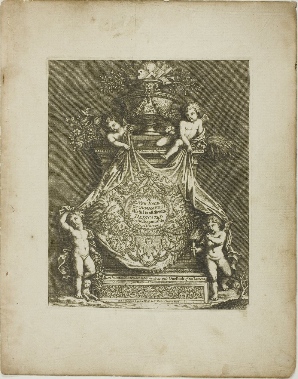 Plaat één, uit Een nieuw boek met ornamenten door Simon Gribelin II