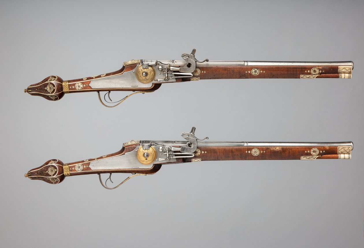 Paar Snaphaanspistolen Gemaakt voor de Lijfwacht van de Keurvorst van Saksen, Duits, ca. 1610 door Simon Helbig
