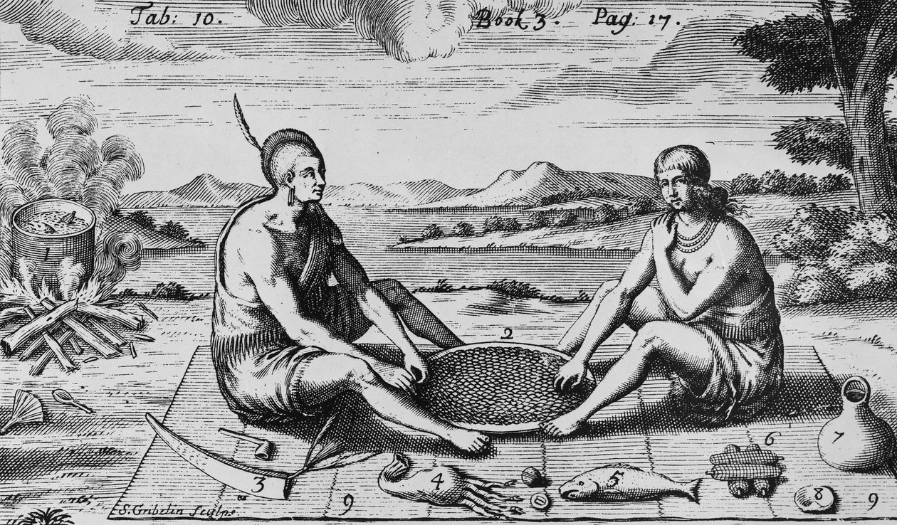 Een Man en Zijn Vrouw Aan Het Diner, 1705 door Simon II Gribelin