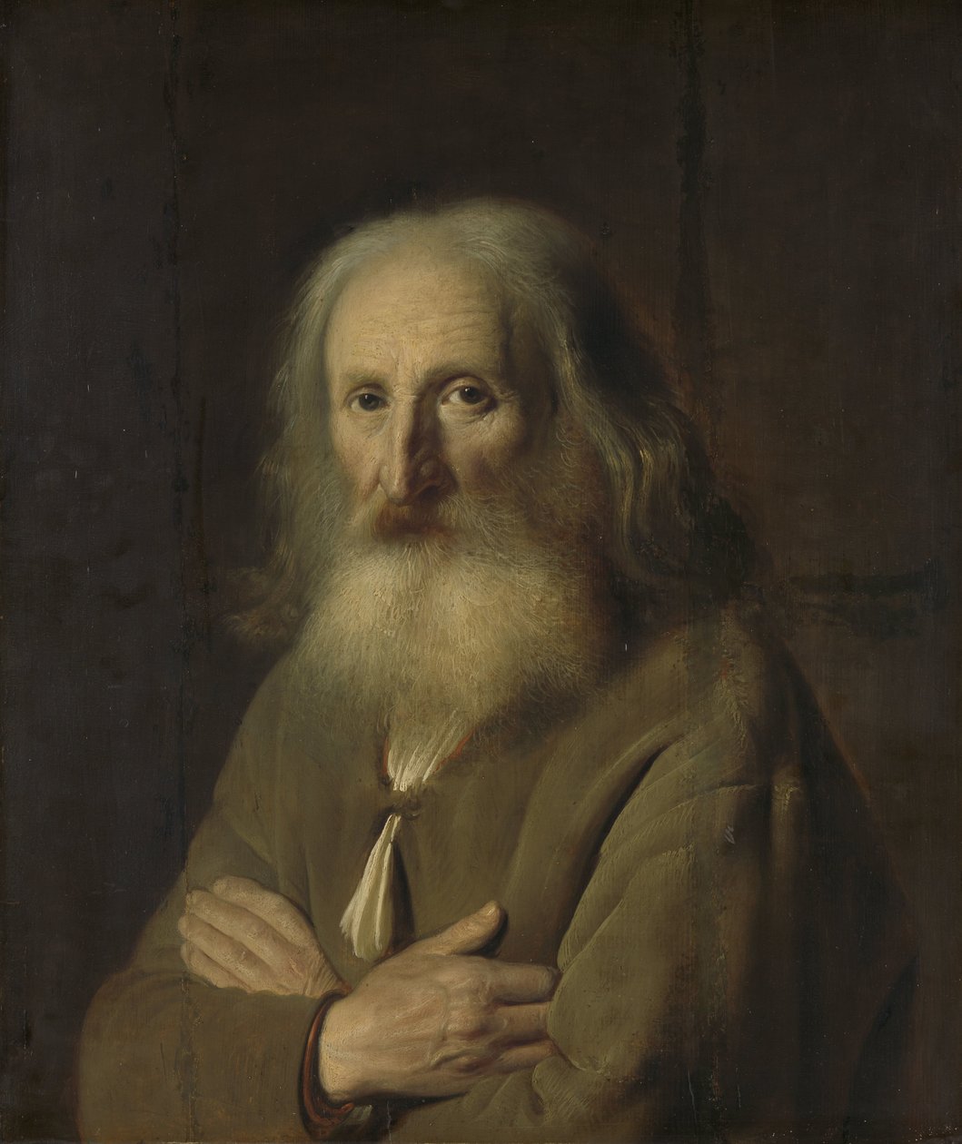 Portret van een oude man door Simon Kick