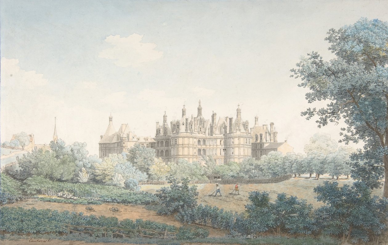 Het Kasteel van Chambord Gezien vanuit het Zuidwesten door Simon Mathurin Lantara