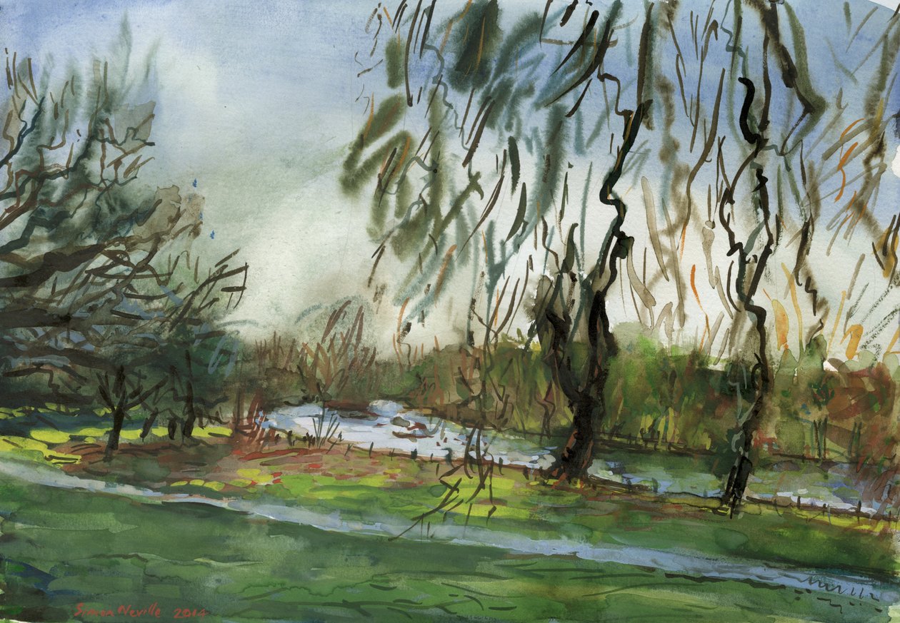 Buccleuch Gardens (aquarel en gouache op papier) door Simon Neville