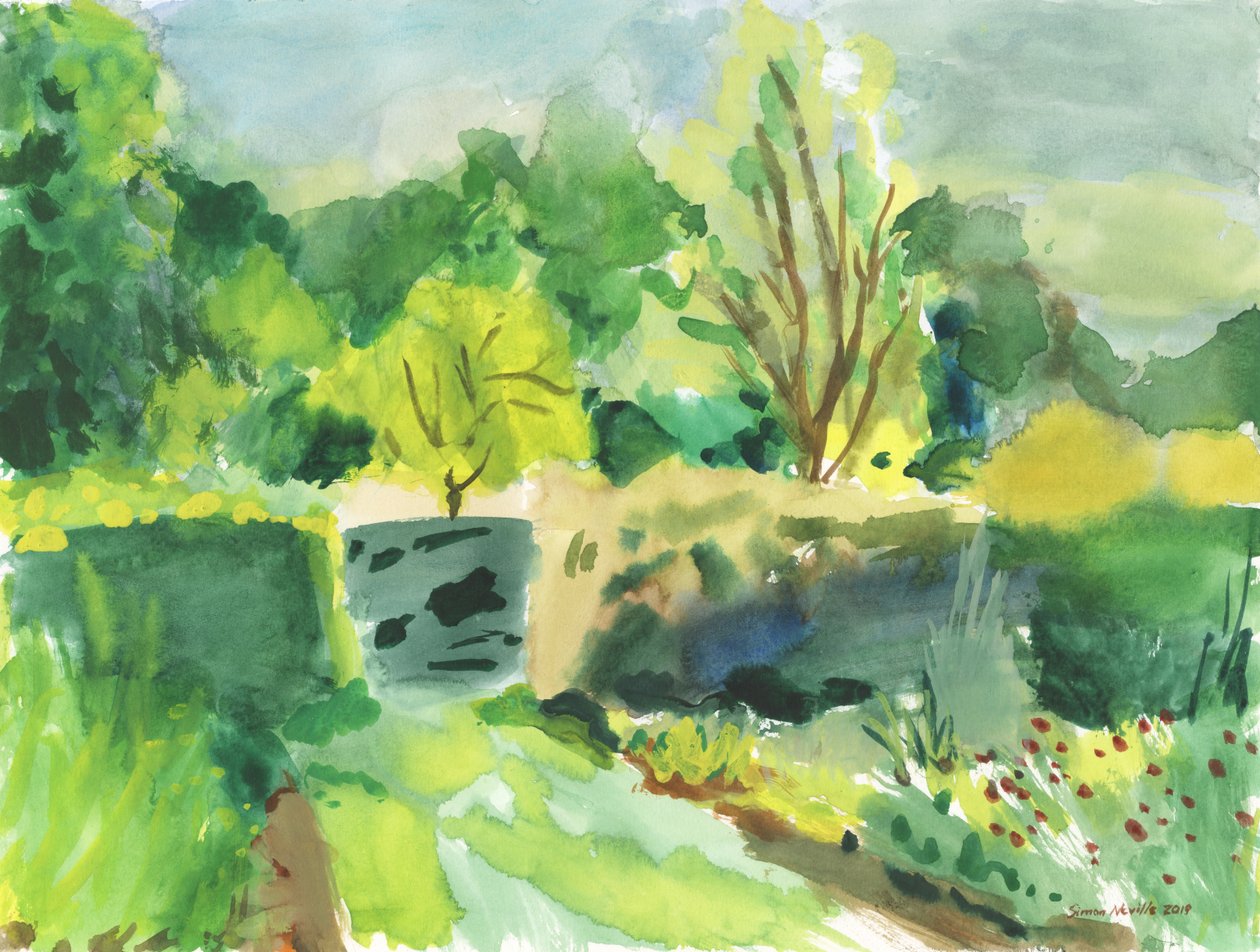 Ham House wildernis, 2019 (aquarel op papier) door Simon Neville