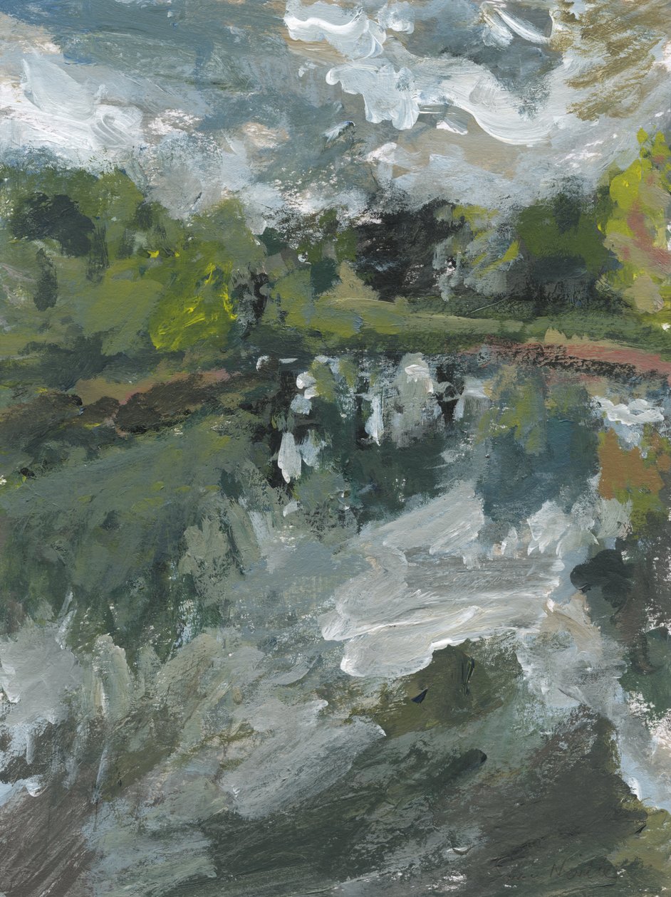 Vijver nr. 2 , 2023 (acryl op papier) door Simon Neville