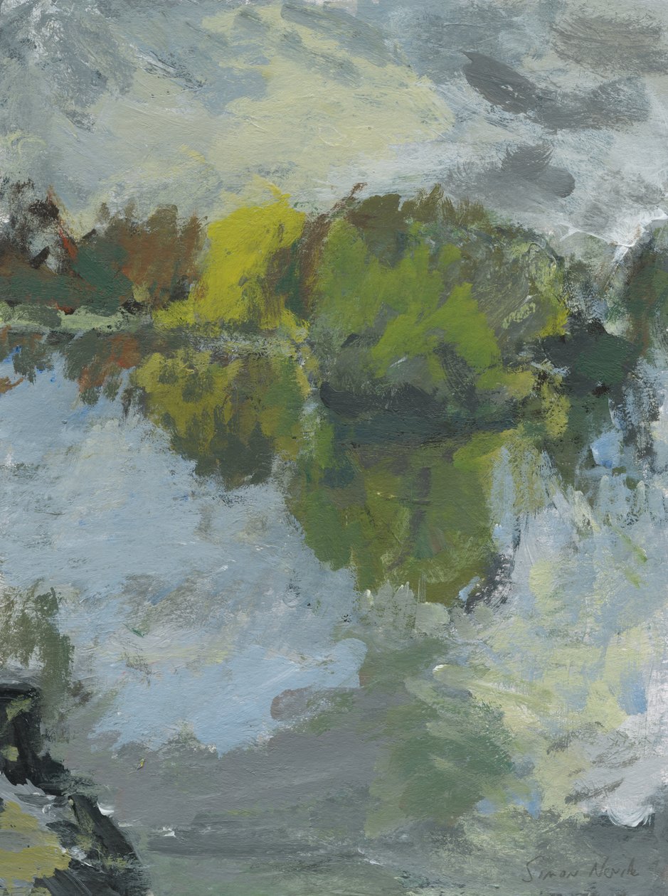 Vijver nr. 4, 2023 (acryl op papier) door Simon Neville