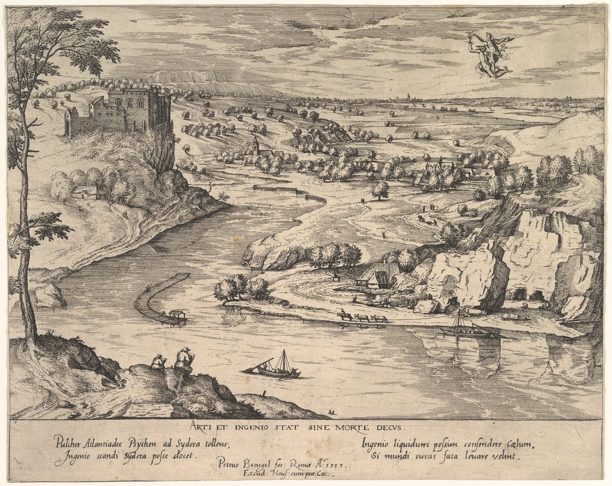 Rivierlandschap met Mercurius die Psyche Ontvoert door Simon Novellanus