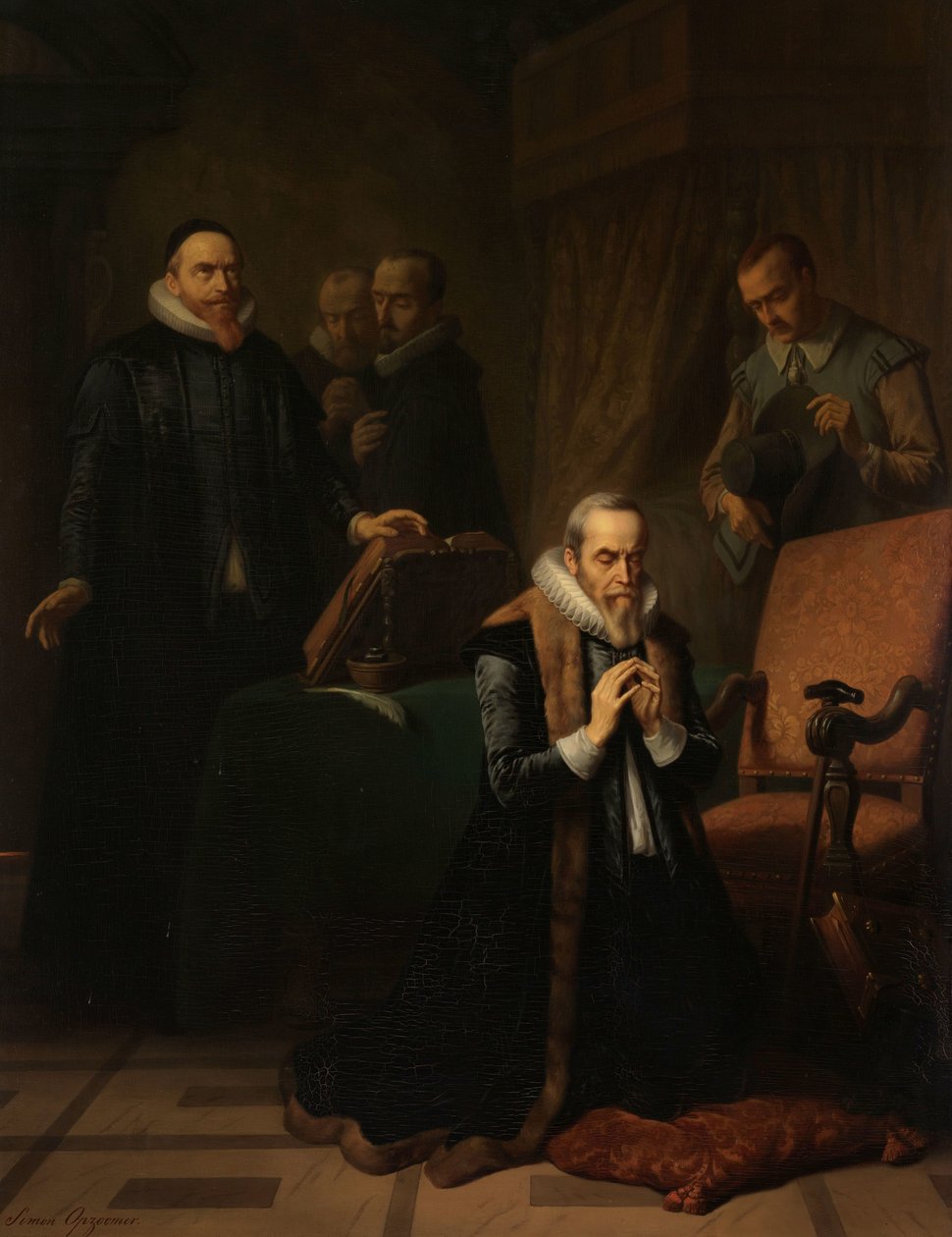 Het laatste gebed van Johan van Oldenbarnevelt door Simon Opzoomer