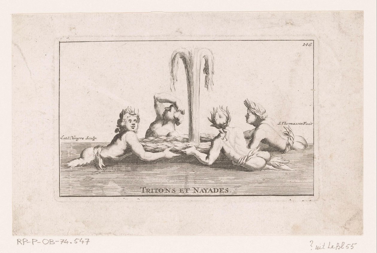 Fonteinsculptuur van tritonen en naïaden door Simon Thomassin