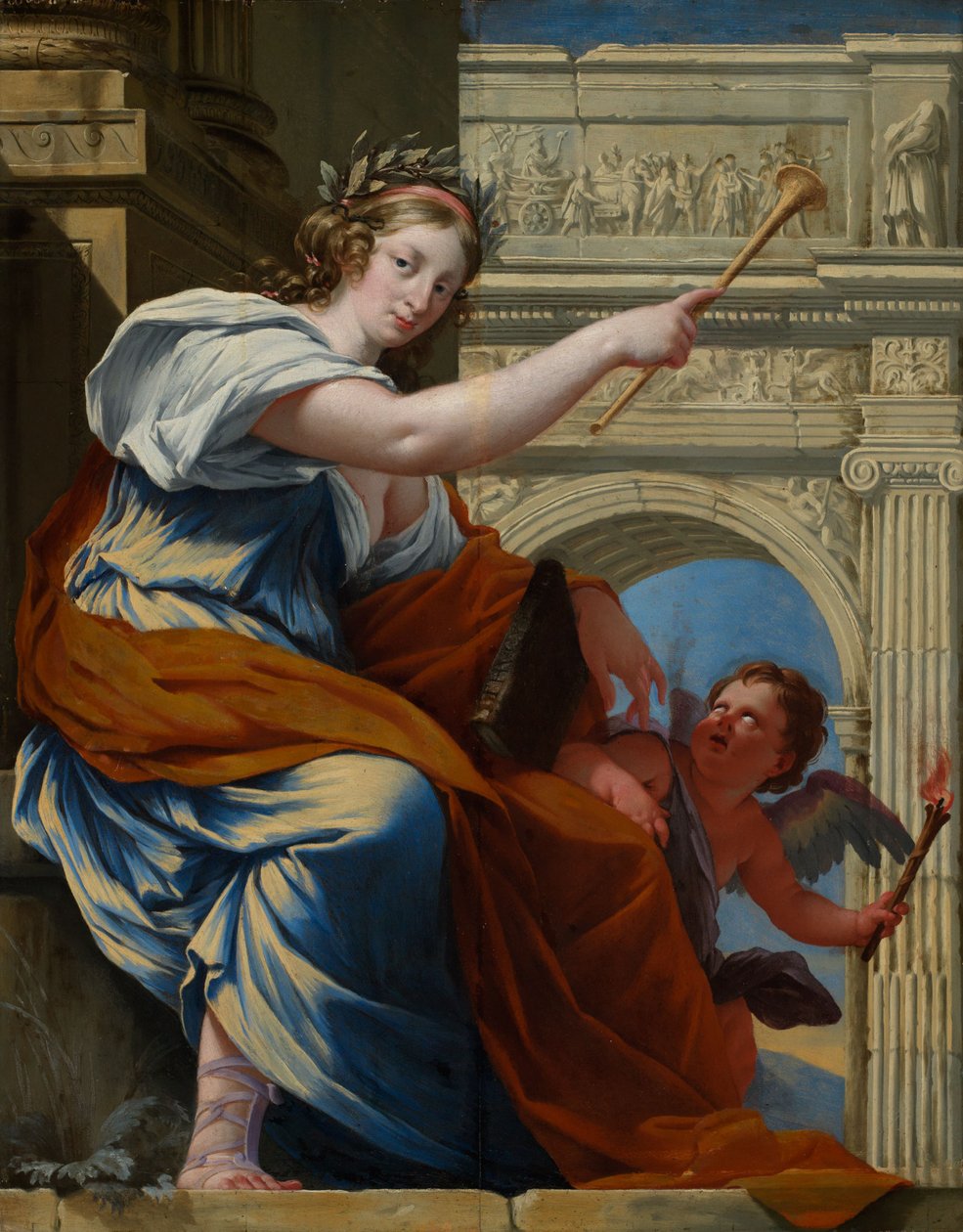 De muze Clio door Simon Vouet