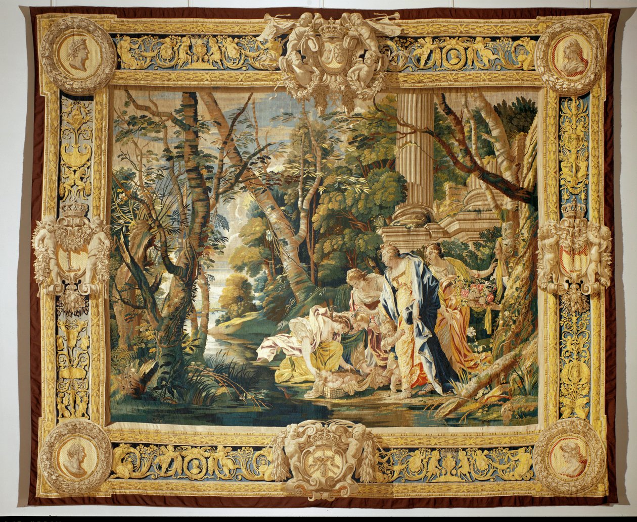 Mozes gered uit de wateren ... door Simon Vouet