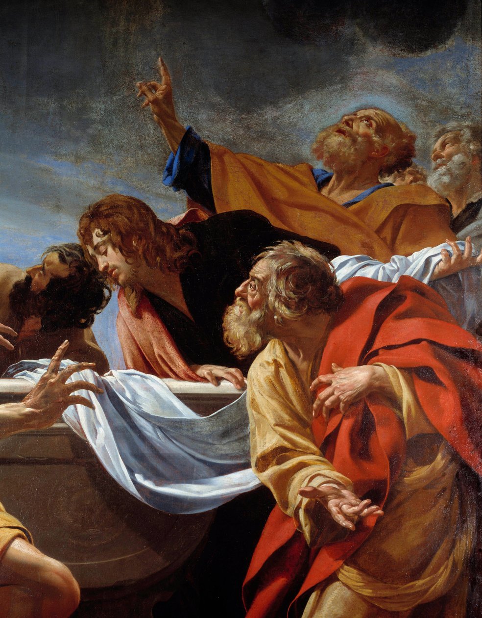 De apostelen bij het graf van de Maagd (detail) door Simon Vouet