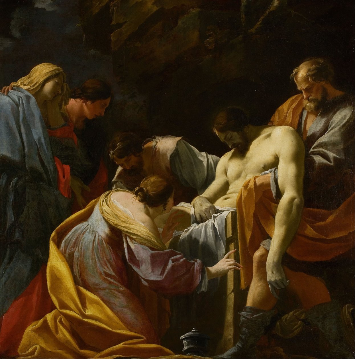 De graflegging door Simon Vouet