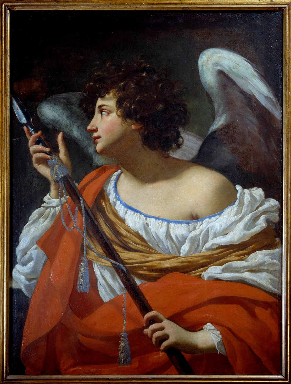 De Engel die de Speer Draagt en het Hart van Christus Doorboort en de Spons Gedrenkt in Azijn door Simon Vouet