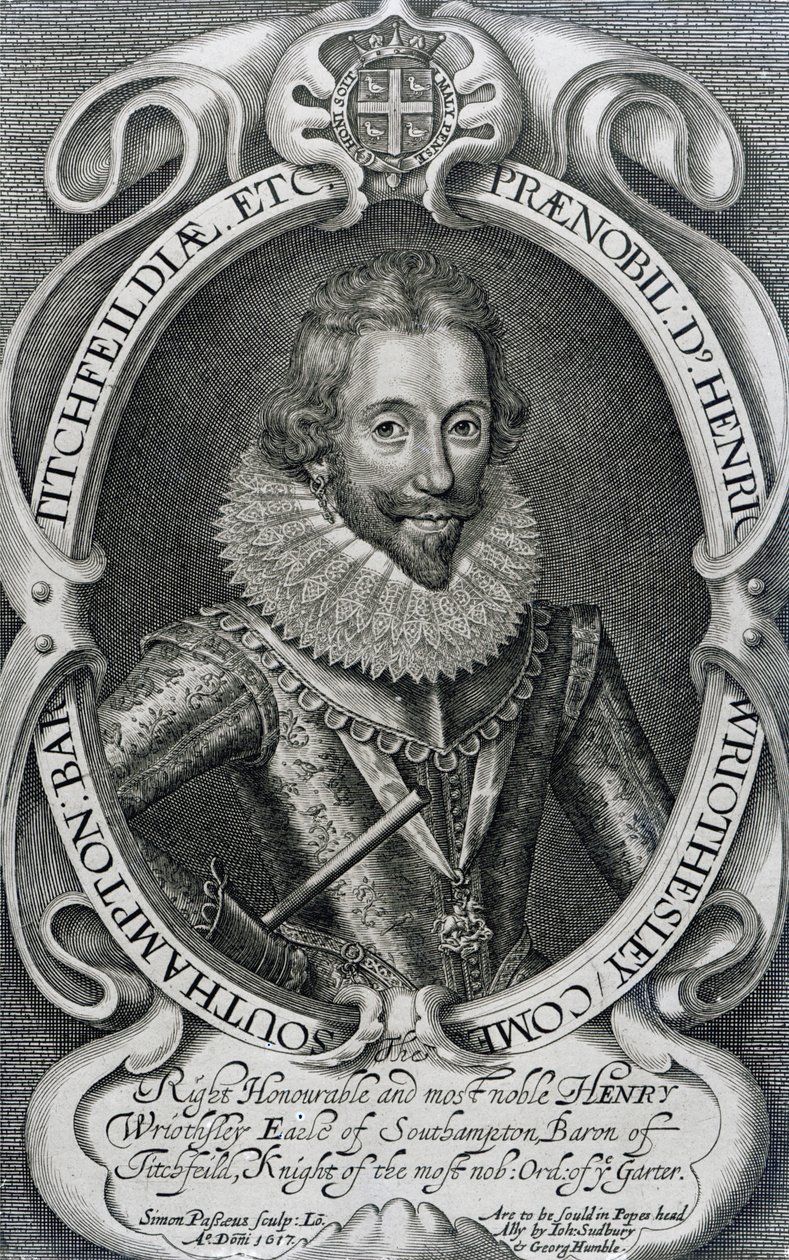 Henry Wriothesley, 3e Graaf van Southampton, 1617 door Simon de Passe