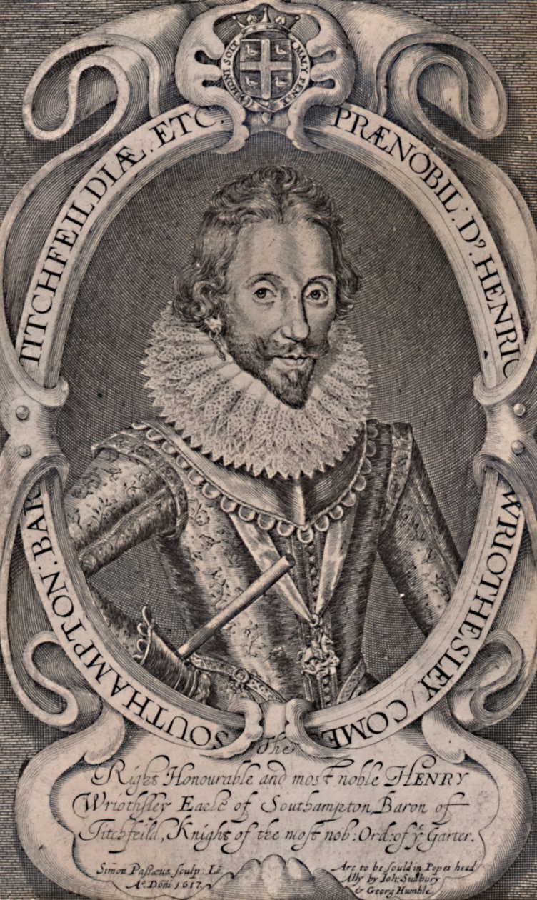 Henry Wriothesley, Graaf van Southampton, beschermheer van William Shakespeare door Simon de Passe