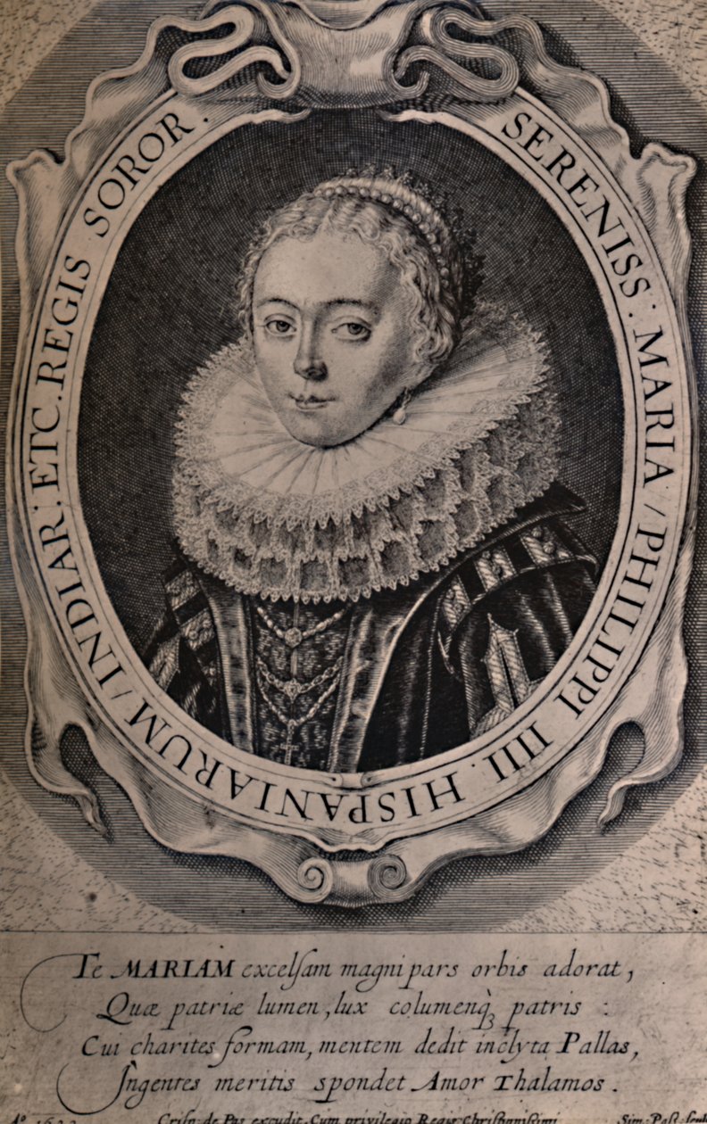 Maria Anna, Koningin van Bohemen en Hongarije, 17e eeuw door Simon de Passe