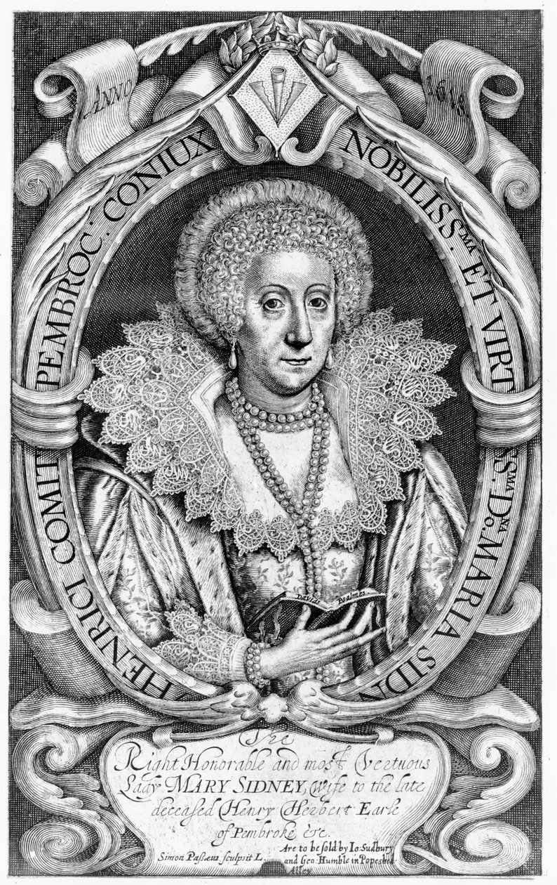 De zeer eerbiedwaardige en deugdzame Lady Mary Sidney, vrouw van de overleden Henry Herbert, graaf van Pembroke, gepubliceerd door Sudbury en Humble, 1618 door Simon de Passe
