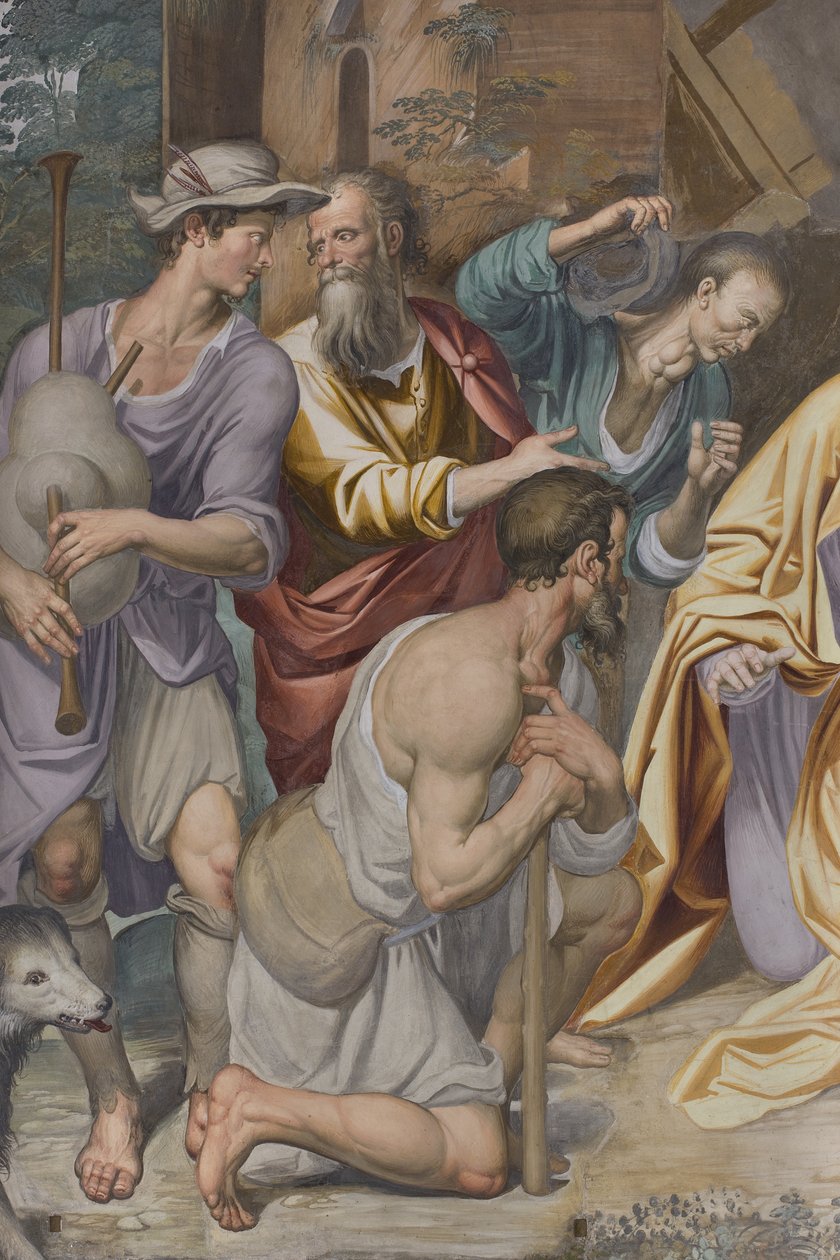 Aanbidding van de Herders, 1578-82 door Simone Veneziano Peterzano