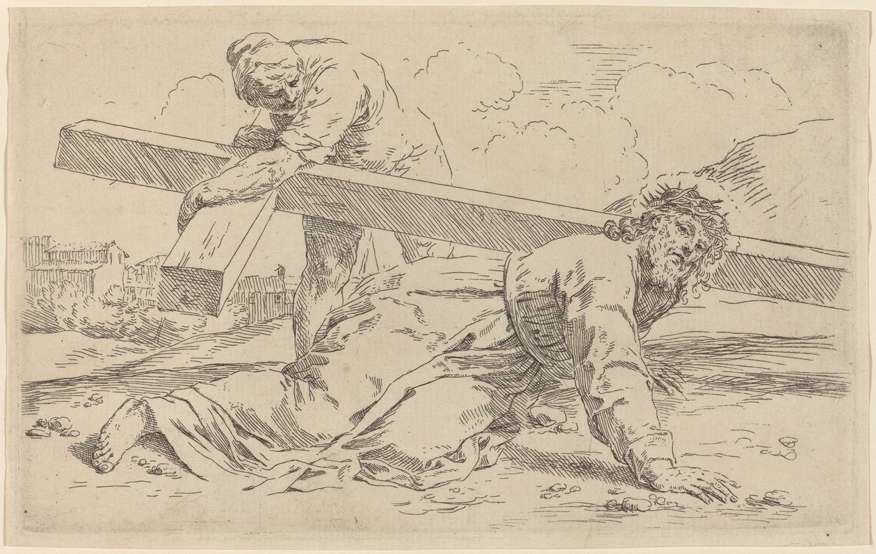 Het Dragen van het Kruis door Simone Cantarini
