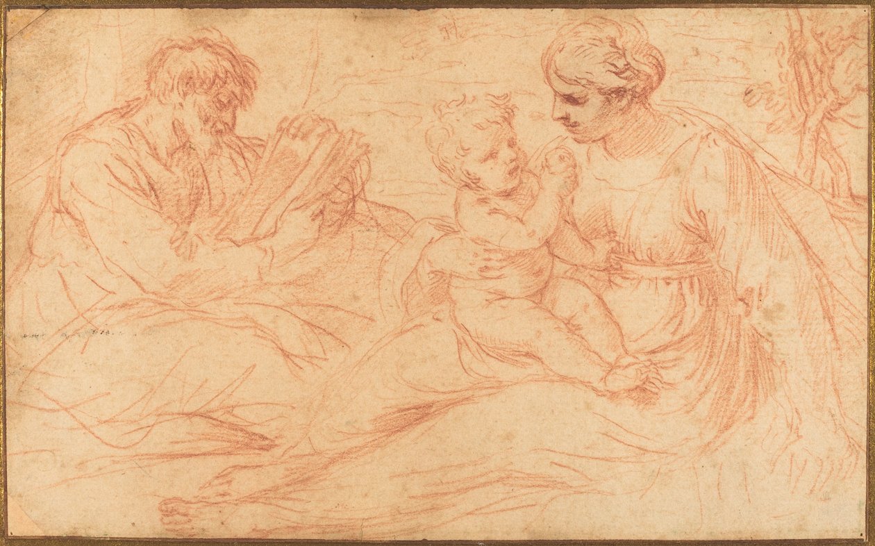 Die Heilige Familie door Simone Cantarini