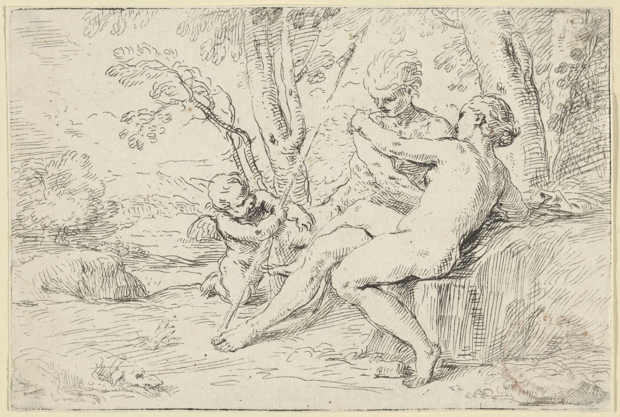 Venus en Adonis door Simone Cantarini