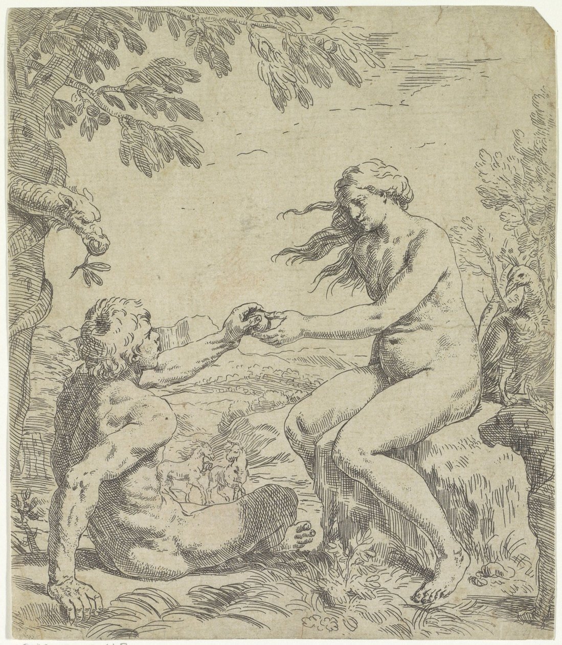 Verleiding van Adam door Simone Cantarini
