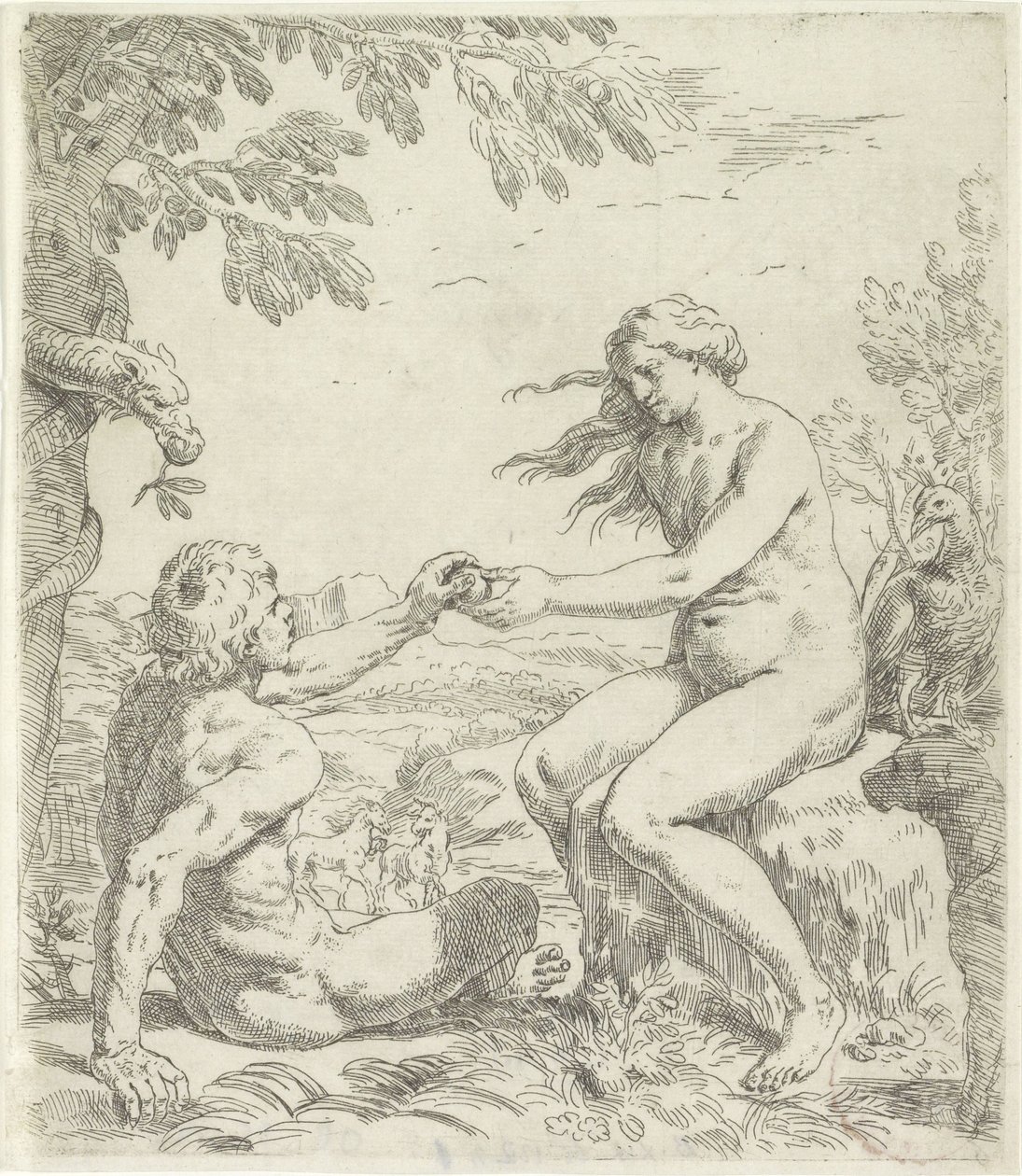 Verleiding van Adam door Simone Cantarini