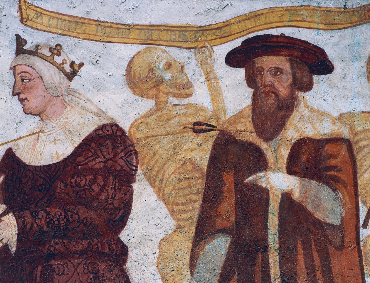 Dood met de hertog (detail) door Simone II Baschenis