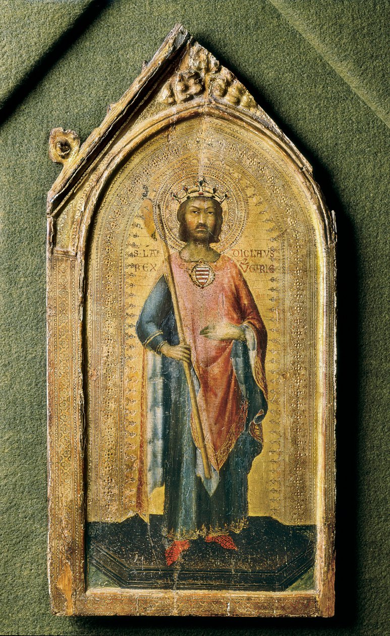Portret van Sint Ladislaus, door Simone Martini, tempera op hout ca. 1326 door Simone Martini
