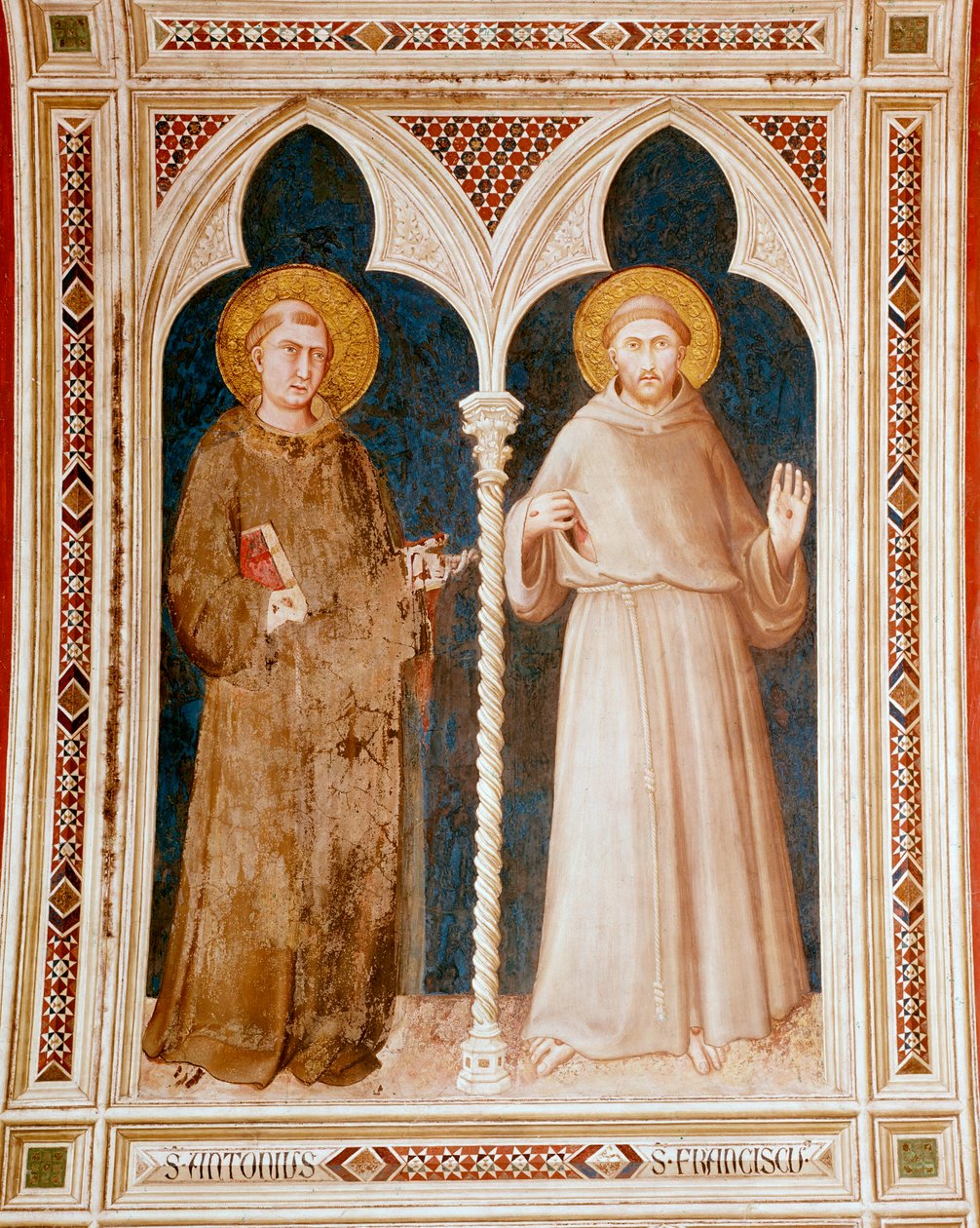 Sint Antonius van Padua en Sint Franciscus van Assisi door Simone Martini