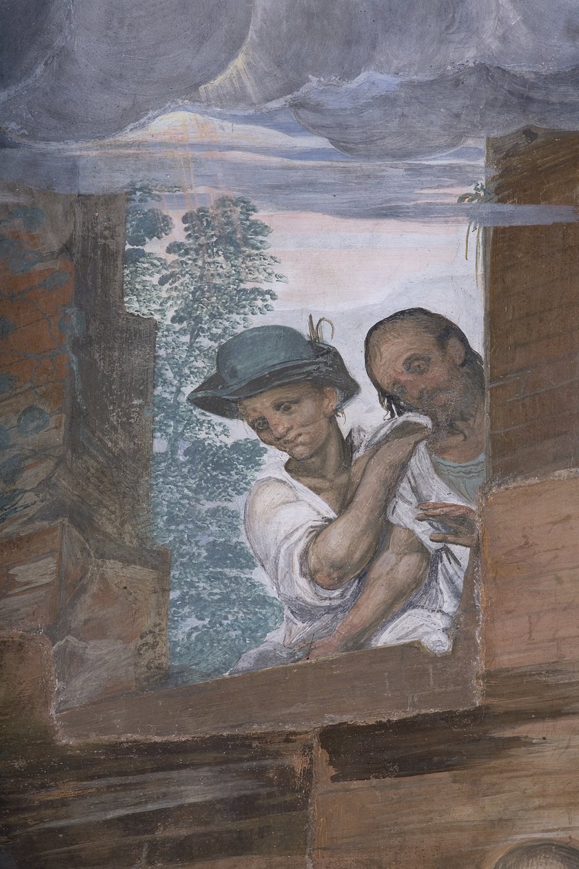Aanbidding van de herders, 1578-82 (detail) door Simone Veneziano Peterzano
