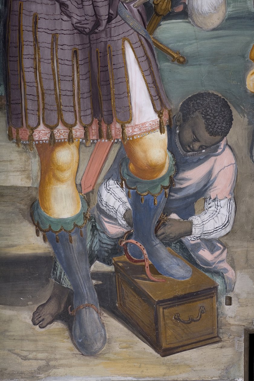 De aanbidding der wijzen, Presbitery, 1578-82 (detail) door Simone Veneziano Peterzano
