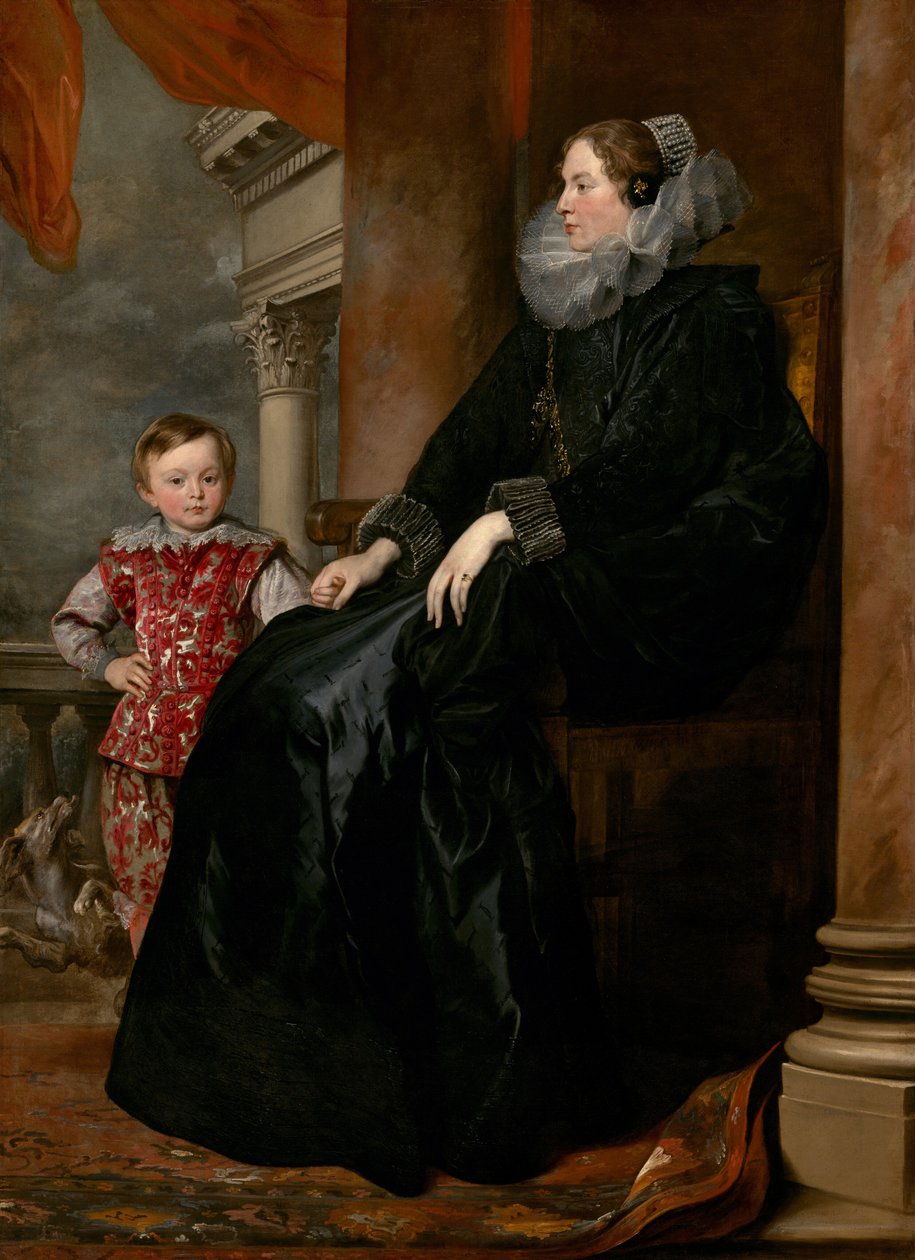 Een Genuese edelvrouw en haar zoon door Sir Anthony van Dyck