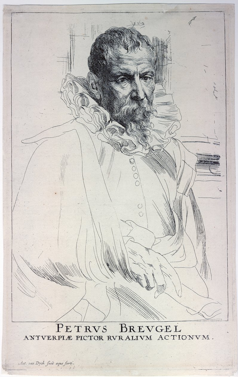 Portret van de kunstenaar Jan Brueghel de Jonge 1601-1678, eerste derde van de 17e eeuw door Sir Anthony van Dyck
