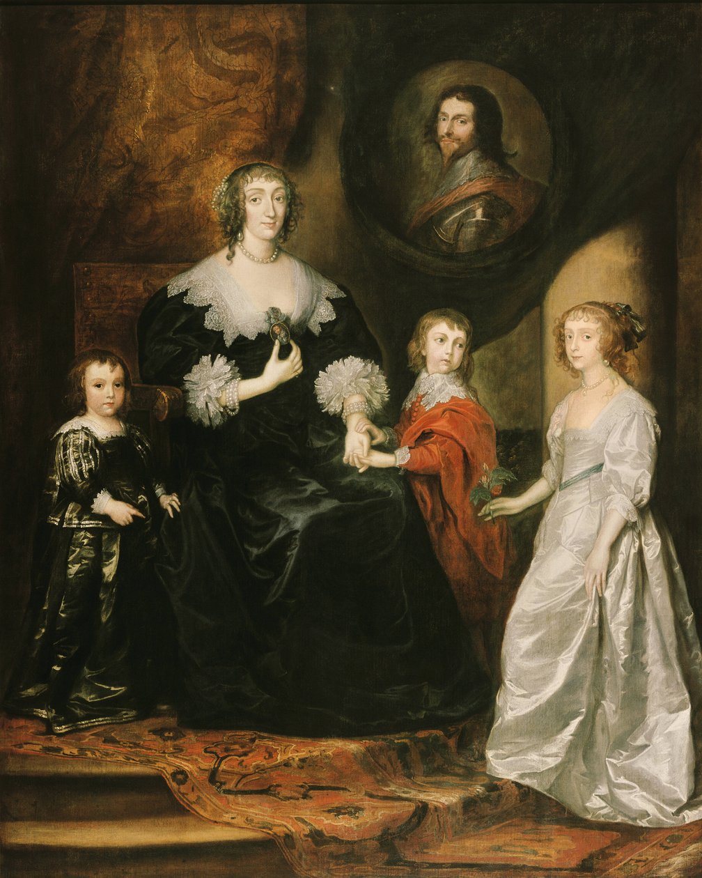 Portret van de weduwe van de Hertog van Buckingham en haar kinderen, 1633 door Sir Anthony van Dyck