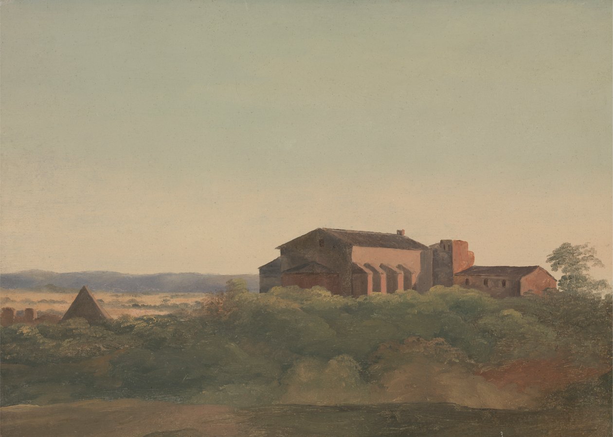 Een Uitzicht op de Kerk van S. Sabina en de Piramide van Cestius, Rome door Sir Charles Lock Eastlake