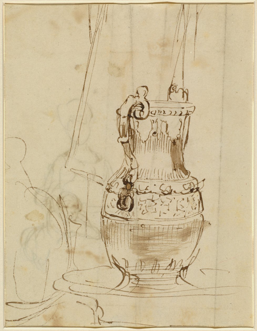 Een sierlijke kan [recto] door Sir David Wilkie