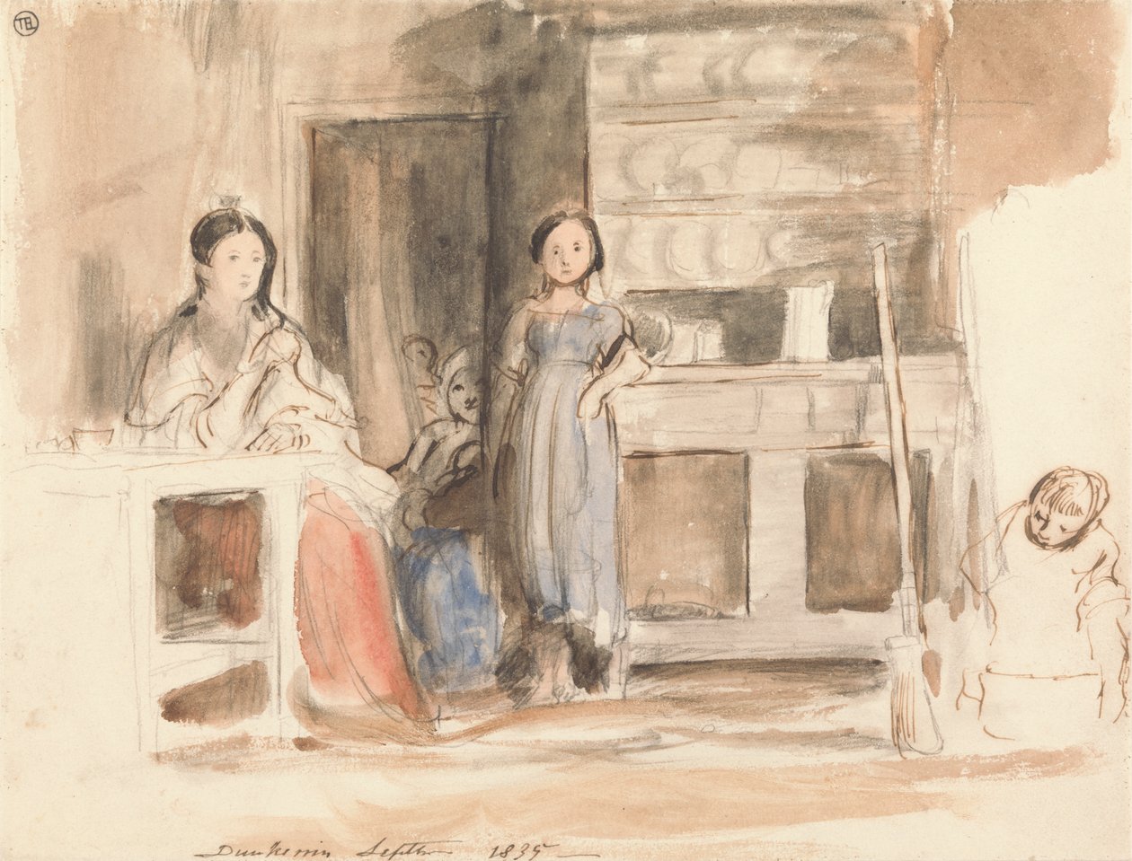 Keukenscène: Dunkerrin, september 1835 door Sir David Wilkie
