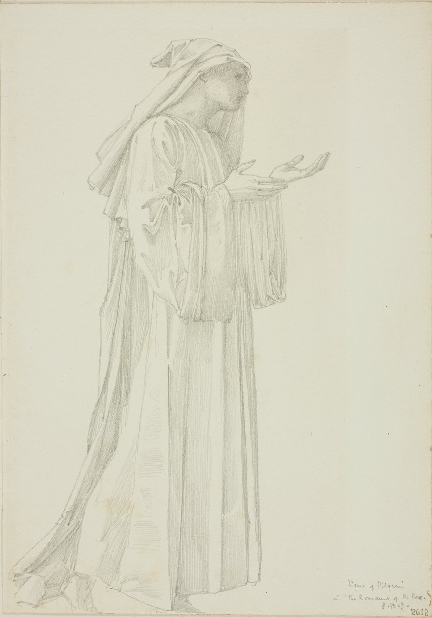 Figuur van Pelgrim in Romaunt of the Rose door Sir Edward Burne Jones