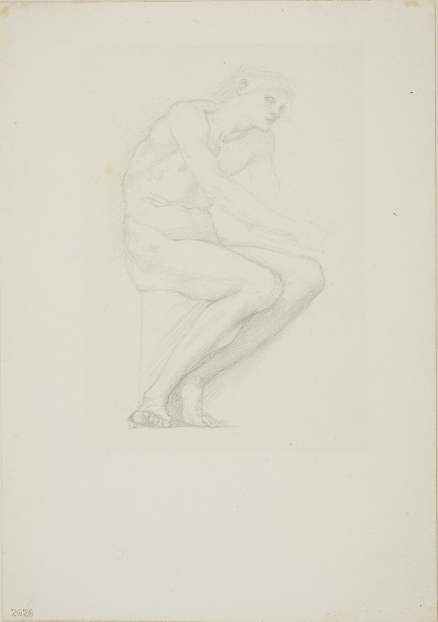 Zittende Mannelijke Naakt door Sir Edward Burne Jones